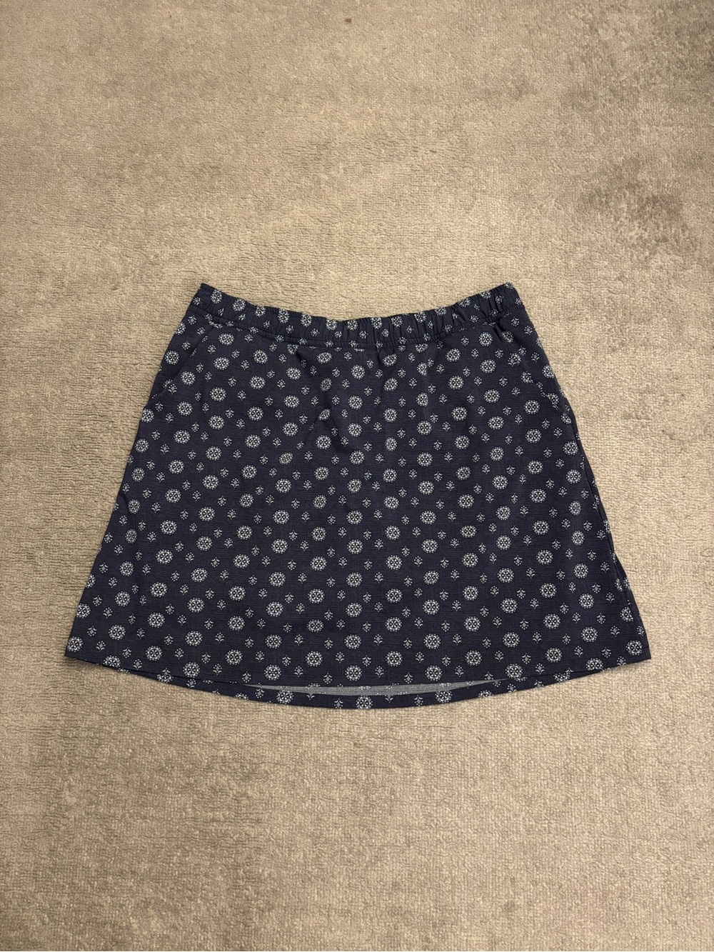 Toad & Co. Seleena Activewear Skort Navy Blue Geometric Floral